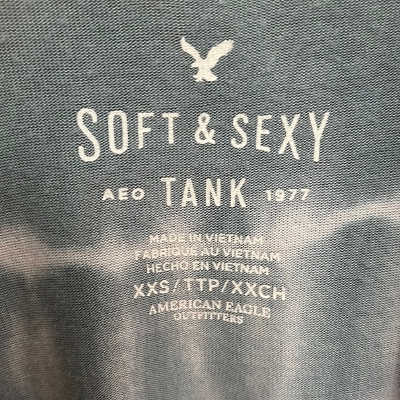 American Eagle Outfitters Soft & Sexy Blue Tie Dye Cage Tank Top - Picture 7 of 8